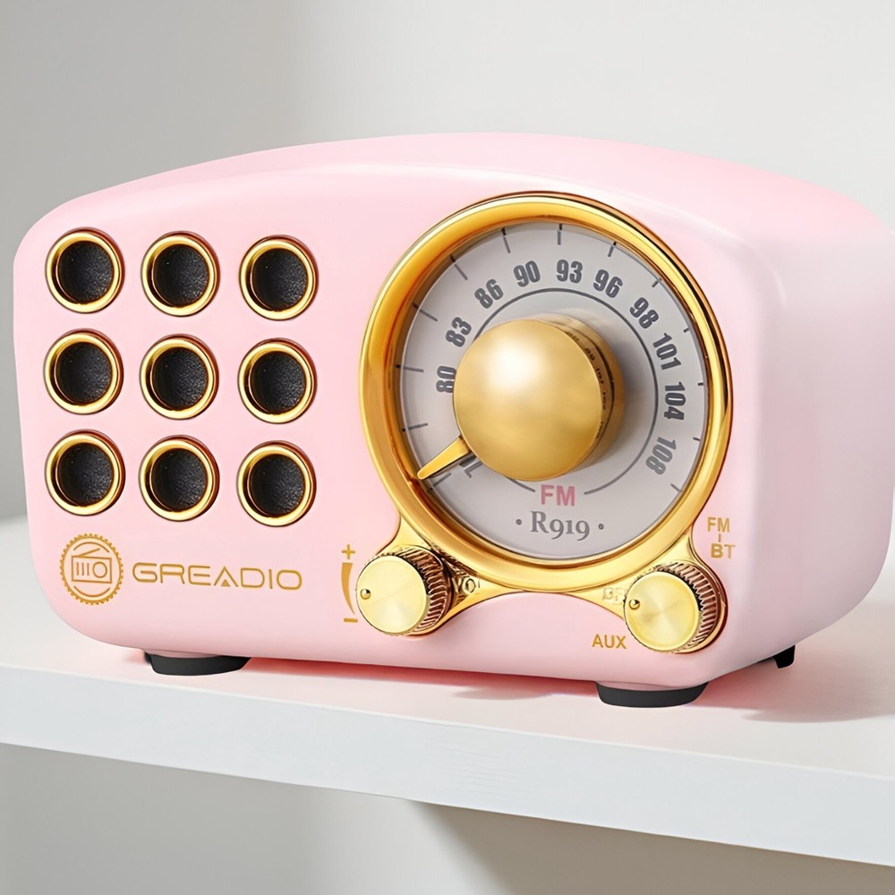 Pink Retro Bluetooth Speaker